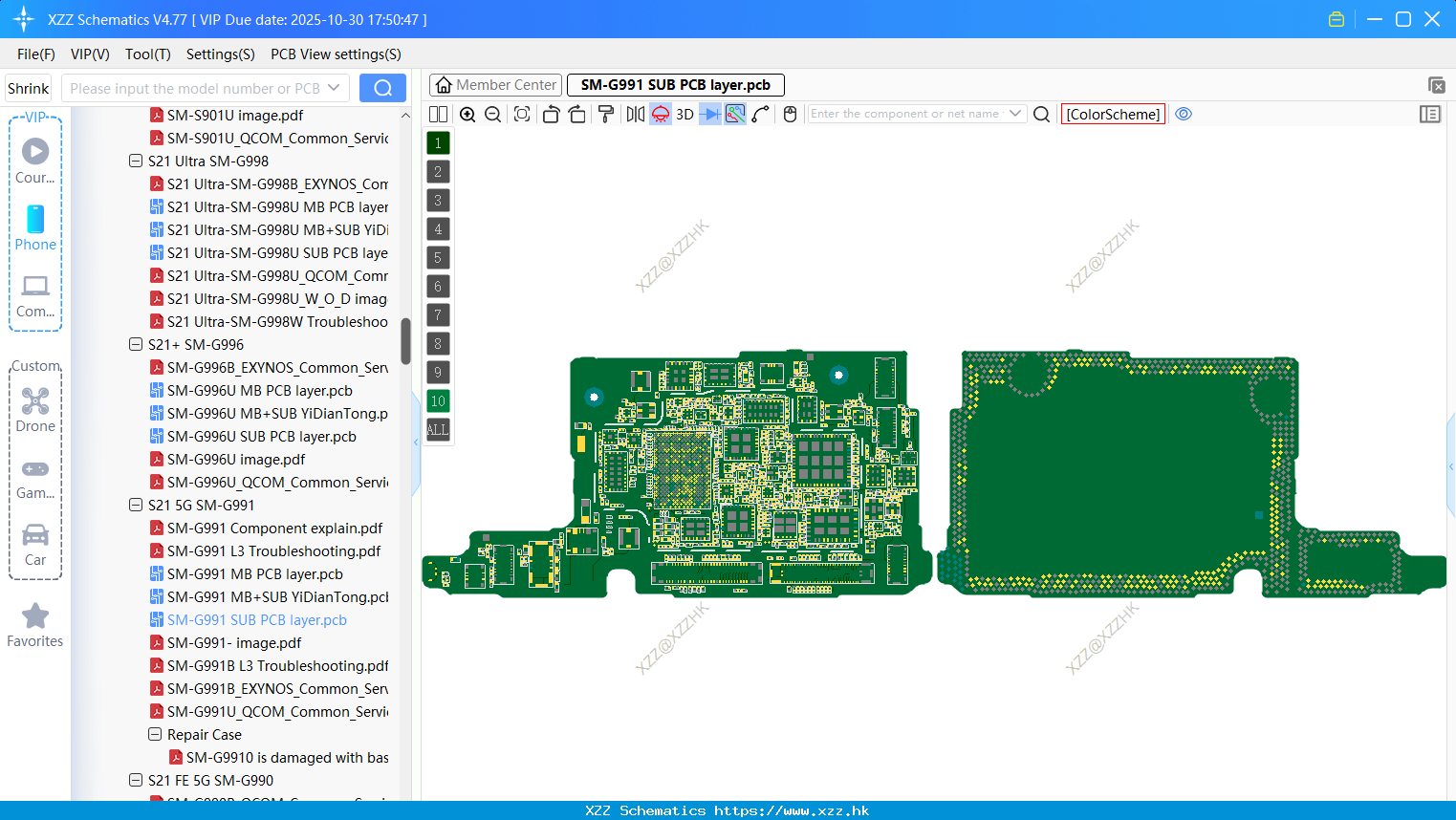 Samsung SM-G991 SUB PCB Layer
